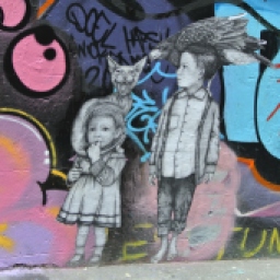 These children remind me of a similar artist near Shoreditch station, East London.